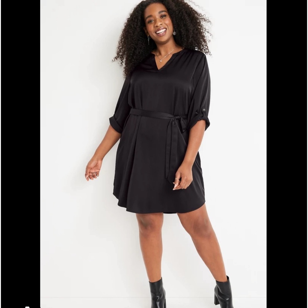 NWT Plus Size Atwood Satin Waist Tie Dress